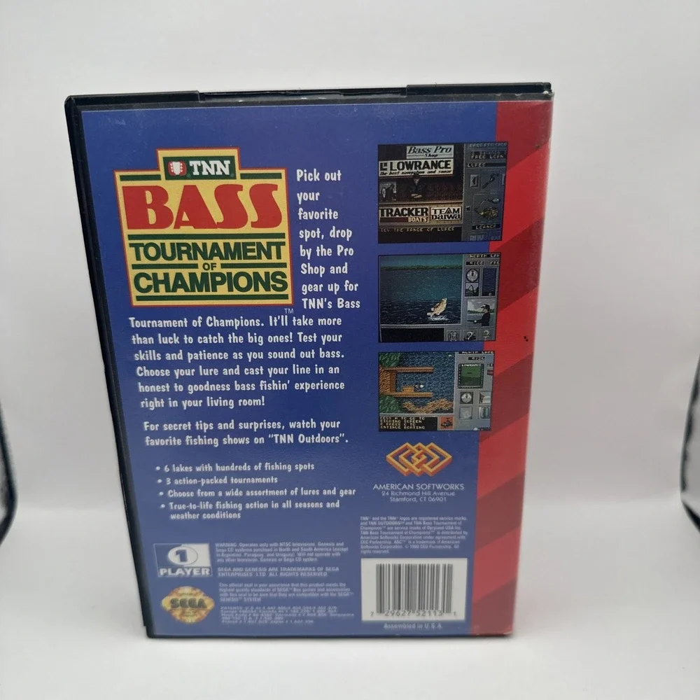 TNN Bass Tournament of Champions Sega Genesis 1993 CIB Complete w Manual